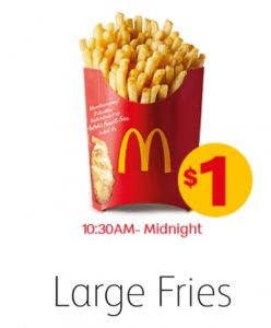 DEAL: McDonald's - $1 Large Fries (starts 19 June 2019) 3