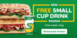 DEAL: Subway - Free Small Cup Drink with Panini purchase for Eat Fresh Club members (until 15 May 2019) 8 DEAL: Subway - Free Small Cup Drink with Panini purchase for Eat Fresh Club members (until 15 May 2019) 1