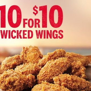 DEAL: KFC - 10 Wicked Wings for $10 with App 4
