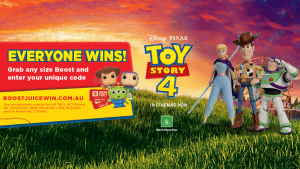 NEWS: Boost Juice Toy Story 4 Promotion - Instant Win Prizes with any Boost Purchase 8