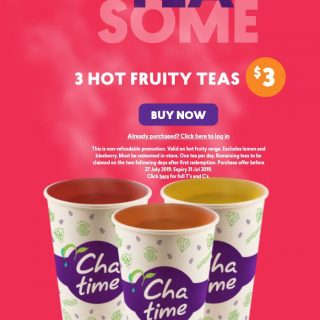 DEAL: Chatime - 3 Hot Fruity Teas for $3 8