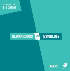 DEAL: Deliveroo - Order KFC, Pick the State of Origin Winner & Get $10 Credit 3