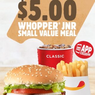 DEAL: Hungry Jack's App - $5 Whopper Junior Small Meal (until 2 December 2019) 8 DEAL: Hungry Jack's App - $5 Whopper Junior Small Meal (until 2 December 2019) 8