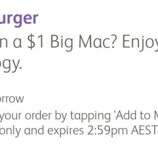 DEAL: McDonald’s - $1 Cheeseburger with mymacca's app (until 26 June 2019) 6