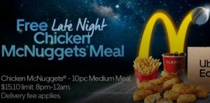DEAL: Uber Eats BATSMAN Promo Code - Free 10 Chicken McNuggets Meal (10pm 15 June to 2am 16 June) 3