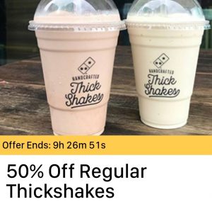 DEAL: Domino's - 50% off Thickshakes on Offers App (20 July 2019) 3