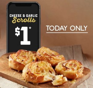 DEAL: Domino's Offers App - $1 Cheese & Garlic Scrolls 4 Pack (18 July 2019) 3