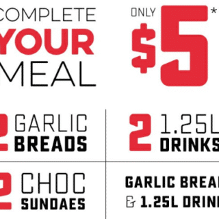 DEAL: Domino's - 2 Sides for $5 (2 Garlic Breads/2 1.25L Drinks/Garlic Bread+1.25L Drink) 6