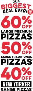 DEAL: Domino's - 60% off Premium Pizzas, 50% off Traditional Pizzas, 40% off New Yorker Pizzas (22-31 July 2019) 3
