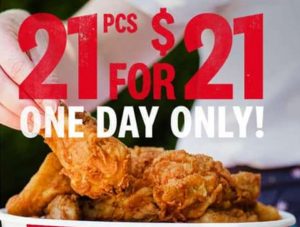 DEAL: KFC - 21 Pieces Original Recipe for $21 on 31 July 2019 (KFC App in SA Only) 3
