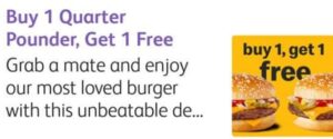 DEAL: McDonald’s - Buy One Get One Free Quarter Pounder using mymacca's app (until 22 July 2019) 1