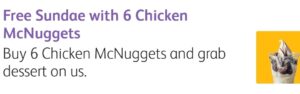DEAL: McDonald's Free Sundae with 6 Nuggets purchase with mymacca's app (until 22 July 2019) 1