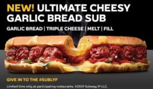 NEWS: Subway Ultimate Cheesy Garlic Bread Sub returns 1