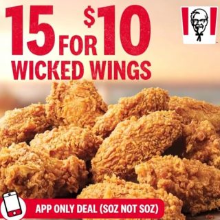 DEAL: KFC - 15 Wicked Wings for $10 (VIC & App Only) 1