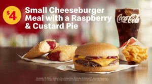 DEAL: McDonald’s 4 for $4 - Small Cheeseburger Meal & Pie or Sundae 1