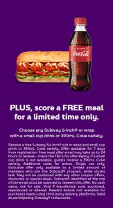 DEAL: Subway - Free 6-Inch Sub or Wrap & Drink when Registering Subcard 3