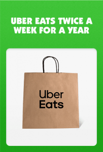 Uber Eats Twice A Week for a Year - McDonald’s Monopoly Australia 2019 3