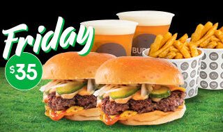 DEAL: Burger Project - 2 Cheese or American Burgers, 2 Small Chips, 2 Beer/Wine/Cider for $35 on Fridays 10