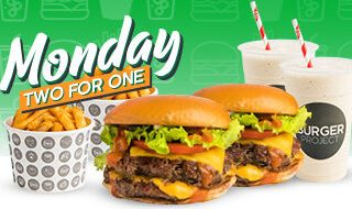 DEAL: Burger Project - Buy One Get One Free Large Burger Combo on Mondays 9