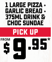 DEAL: Domino's - $9.95 Large Pizza + Garlic Bread + 375ml Drink + Sundae 1