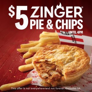 DEAL: KFC - $5 Zinger Pie & Chips (until 4pm) 3