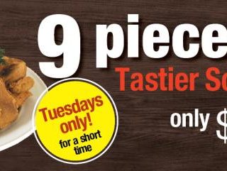 DEAL: Kingsley's Chicken - 9 Pieces of Southern Fry Chicken for $9.95 on Tuesdays (ACT/NSW) 1