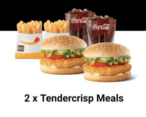 DEAL: Hungry Jack's - 2 Tendercrisp Cheesy Bacon Burgers for $10 via App 28