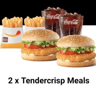 DEAL: Hungry Jack's App - 2 Small Tendercrisp Meals for $14 5 DEAL: Hungry Jack's App - 2 Small Tendercrisp Meals for $14 5