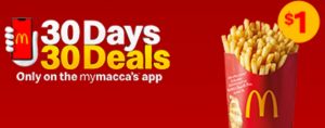 DEAL: McDonald’s - $1 Large Fries on mymacca's app (12 November 2019 - 30 Days 30 Deals) 3