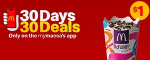 DEAL: McDonald’s - $1 McFlurry on mymacca's app (4 November 2019 - 30 Days 30 Deals) 3