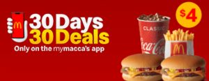 DEAL: McDonald’s - $4 Small Cheeseburger Meal + Cheeseburger on mymacca's app (30 November 2019 - 30 Days 30 Deals) 3