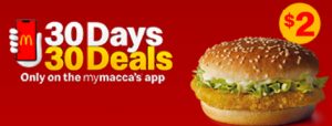 DEAL: McDonald’s - $2 McChicken on mymacca's app (18 November 2019 - 30 Days 30 Deals) 3