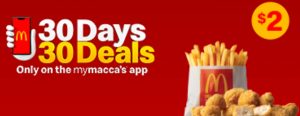 DEAL: McDonald’s - $2 Chicken McBites + Small Fries on mymacca's app (26 November 2019 - 30 Days 30 Deals) 3