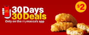 DEAL: McDonald’s - 6 Nuggets for $2 on mymacca's app (29 November 2019 - 30 Days 30 Deals) 3