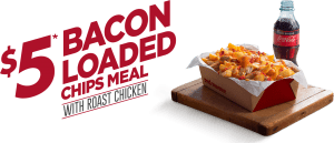 DEAL: Red Rooster - $5 Bacon Loaded Chips Meal with 250ml Coke No Sugar 3