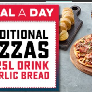 DEAL: Domino's Offers App - $8 Traditional Pizza + Garlic Bread + 1.25L Drink (26 November 2019) 8 DEAL: Domino's Offers App - $8 Traditional Pizza + Garlic Bread + 1.25L Drink (26 November 2019) 8