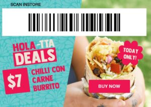 DEAL: Salsa's App - $7 Chilli Con Carne Burrito (30 November 2019) 1