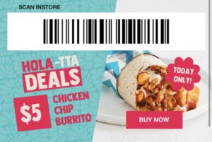 DEAL: Salsa's App - $5 Chicken Chip Burrito (13 November 2019) 1