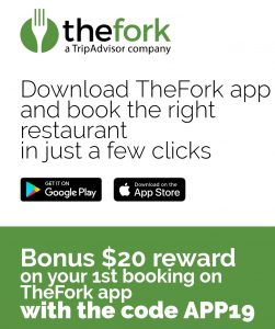 DEAL: TheFork - 1,000 Yums Points ($20 Value) with App Booking using APP19 Promo Code 3