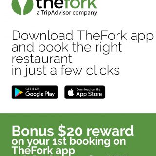 DEAL: TheFork - 1,000 Yums Points ($20 Value) with App Booking using APP19 Promo Code 1