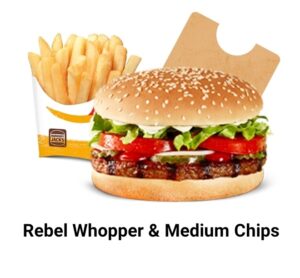 DEAL: Hungry Jack's App - $6.95 Rebel Whopper + Medium Chips 29 DEAL: Hungry Jack's App - $6.95 Rebel Whopper + Medium Chips 1