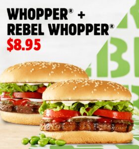 DEAL: Hungry Jack's App - $8.95 Rebel Whopper & Whopper (until 20 January 2020) 29 DEAL: Hungry Jack's App - $8.95 Rebel Whopper & Whopper (until 20 January 2020) 1