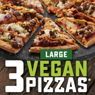 DEAL: Domino's - 3 Large Vegan Pizzas for $19.10 5