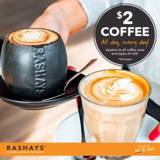 DEAL: Rashays - $2 Coffees (Any Size) 3