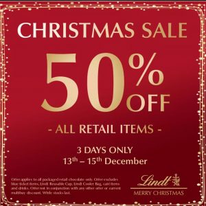 DEAL: Lindt Chocolate Shops - 50% off Retail Items from 13-15 December 2019 3