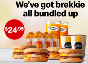 DEAL: McDonald's $24.95 Brekkie Bundle (4 McMuffins, 4 Hash Browns, 2 Coffees, 2 Orange Juices) 3