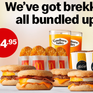 DEAL: McDonald's $24.95 Brekkie Bundle (4 McMuffins, 4 Hash Browns, 2 Coffees, 2 Orange Juices) 1