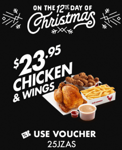DEAL: Red Rooster - $23.95 Chicken & Wings (12 to 16 December 2019 - 25 Days of Christmas) 1