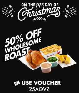 DEAL: Red Rooster - 50% off Wholesome Roast (14 to 18 December 2019 - 25 Days of Christmas) 1