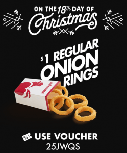 DEAL: Red Rooster - $1 Regular Onion Rings (18 to 22 December 2019 - 25 Days of Christmas) 3